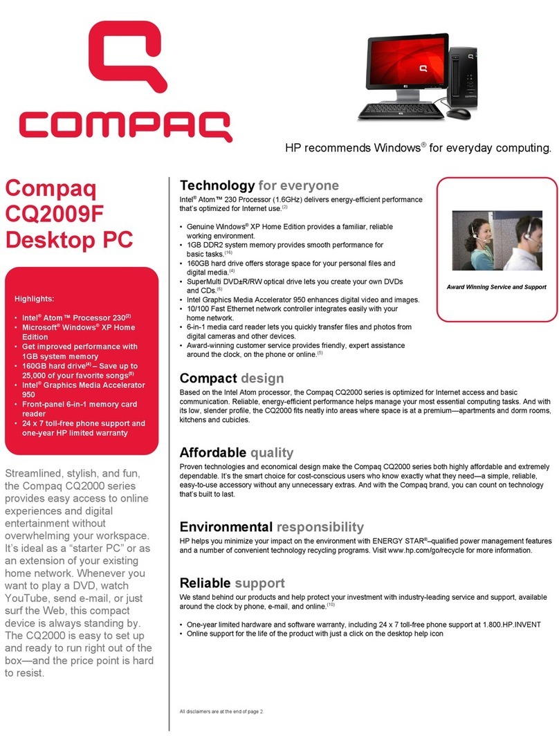 HP Compaq CQ2009F User manual