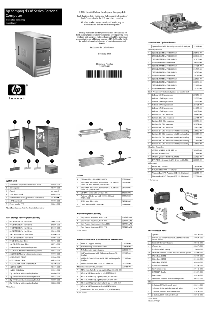 HP Compaq d338 MT Manual