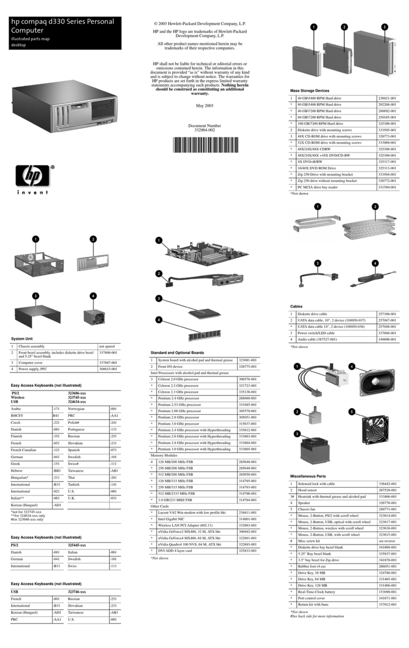 HP Compaq d330 DT supplementary guide