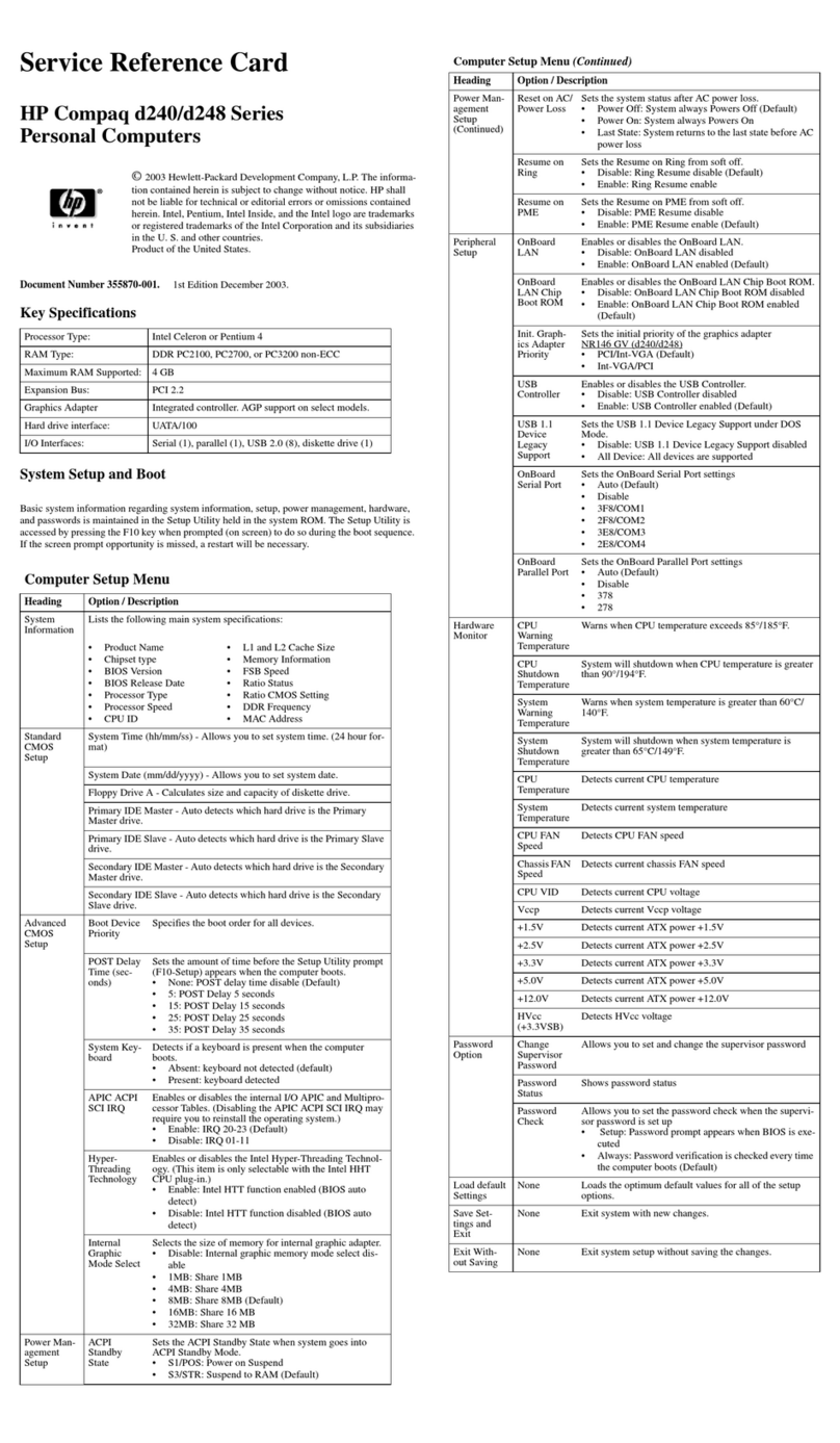 HP Compaq d240 MT User manual HP Compaq d240 MT User manual