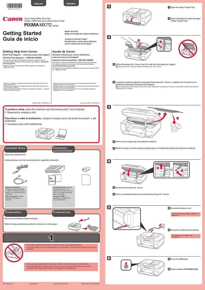 Canon PIXMA MX712 Getting started guide