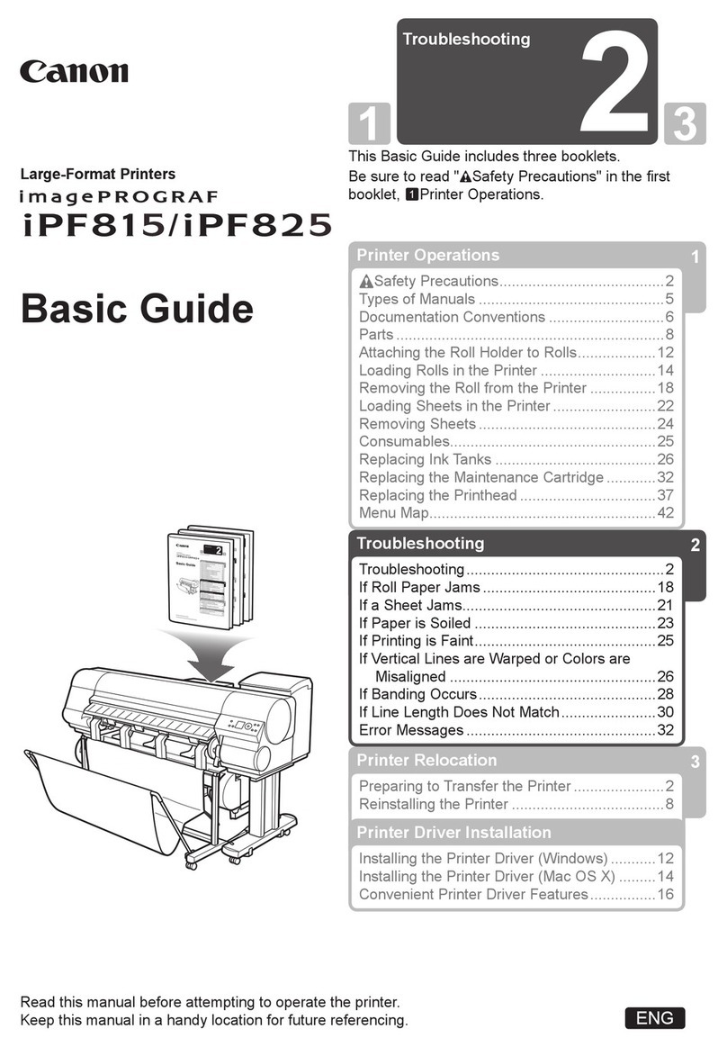 Canon imagePROGRAF iPF825 MFP Basic Guide No.1 User guide Canon imagePROGRAF iPF825 MFP Basic Guide No.1 User guide