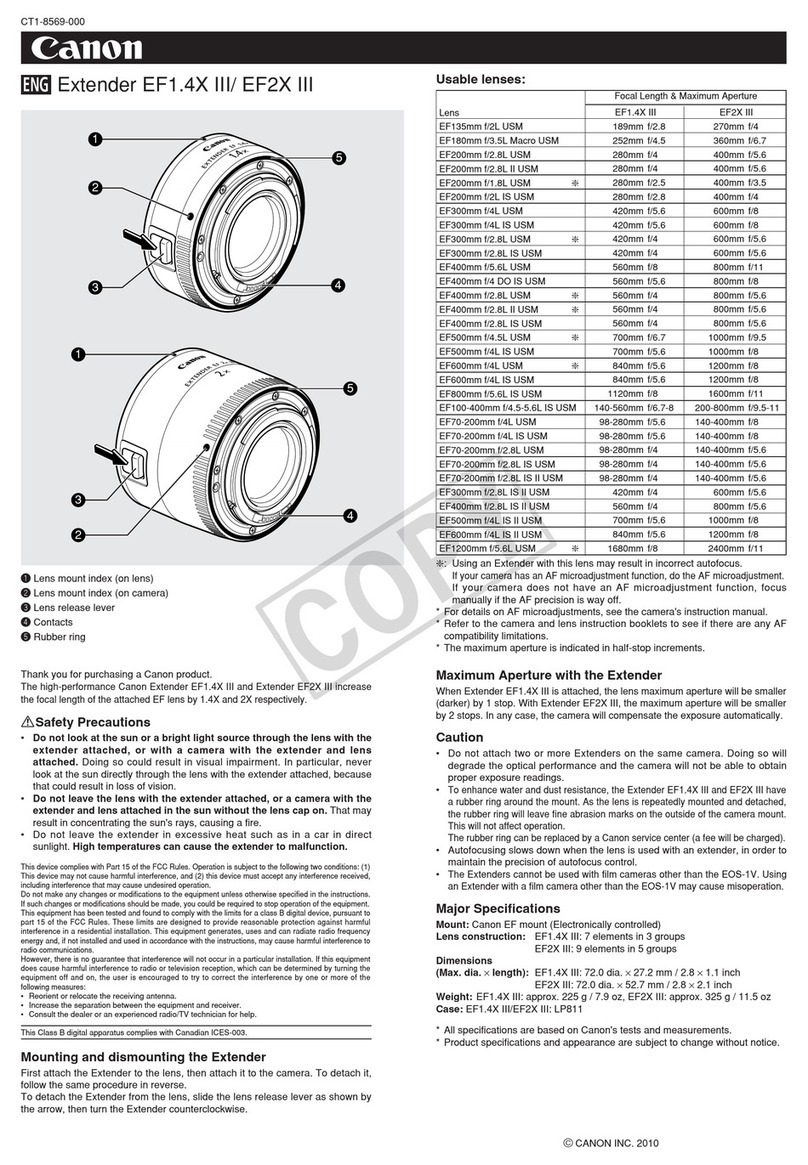 Canon Extender EF 1.4X III User manual
