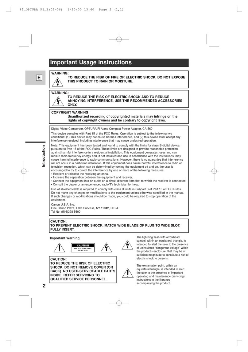 Canon Optura Pi User manual