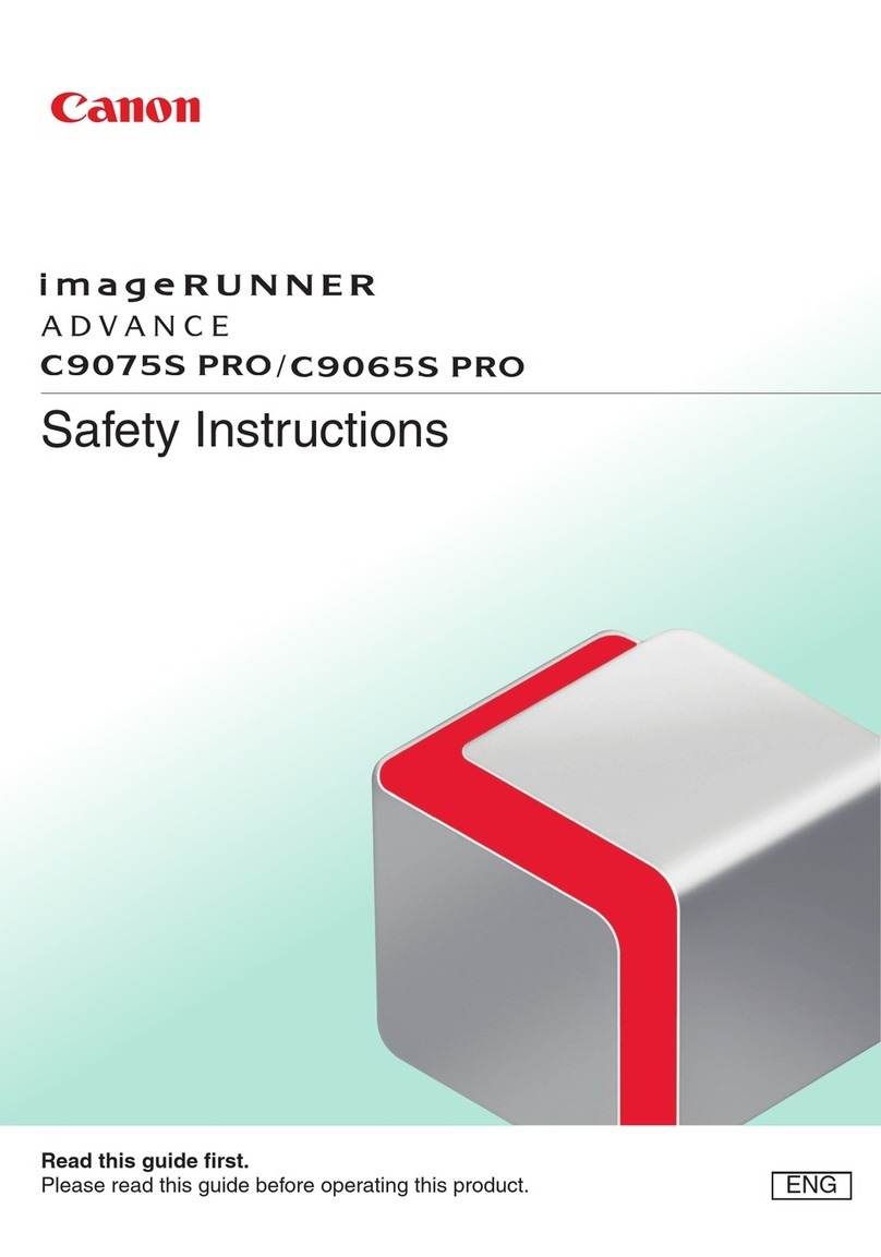 Canon imageRUNNER ADVANCE C9075S PRO Safety instructions