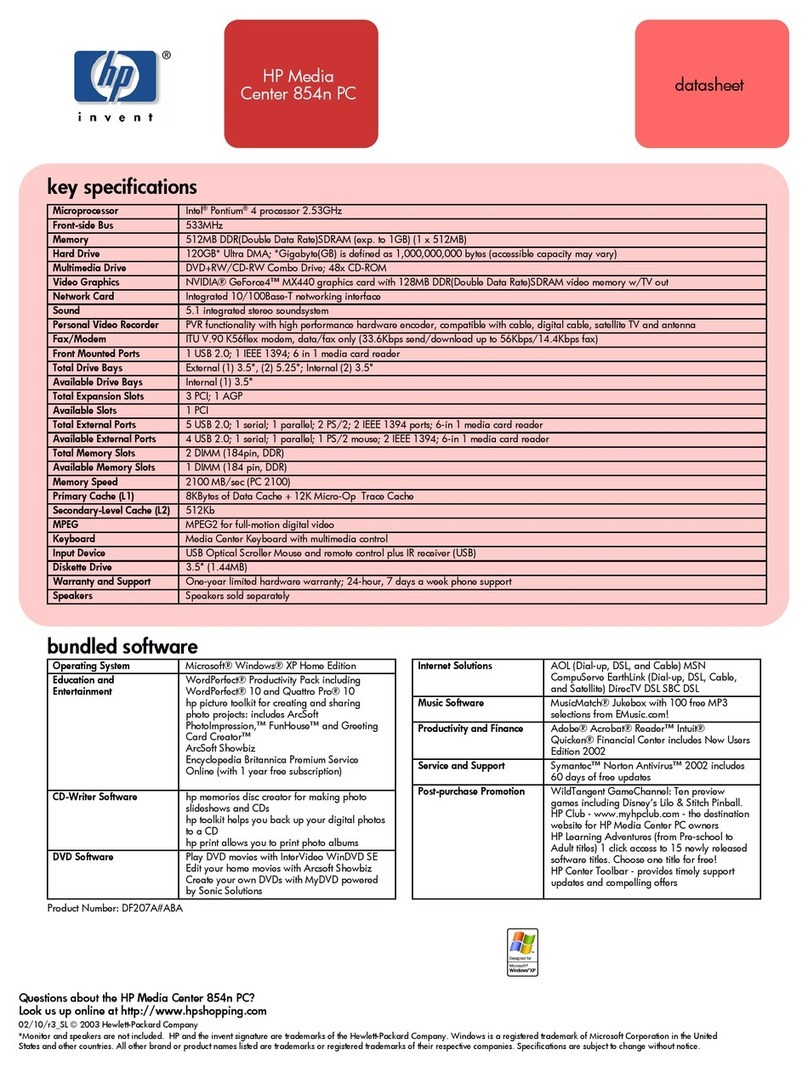 HP Media Center User manual
