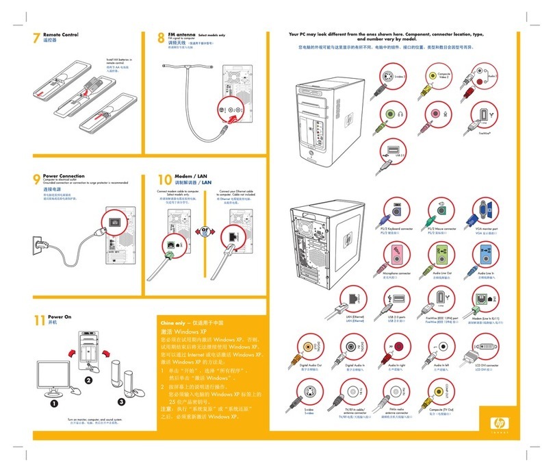 HP Media Center Specification sheet