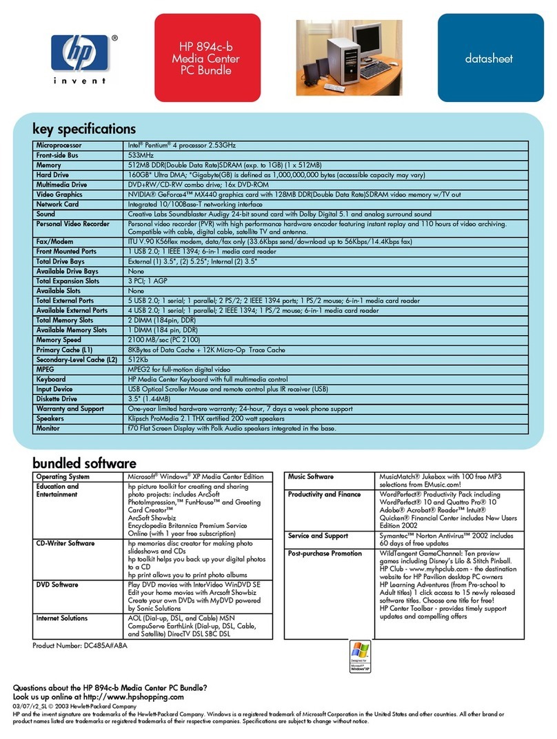 HP Media Center User manual