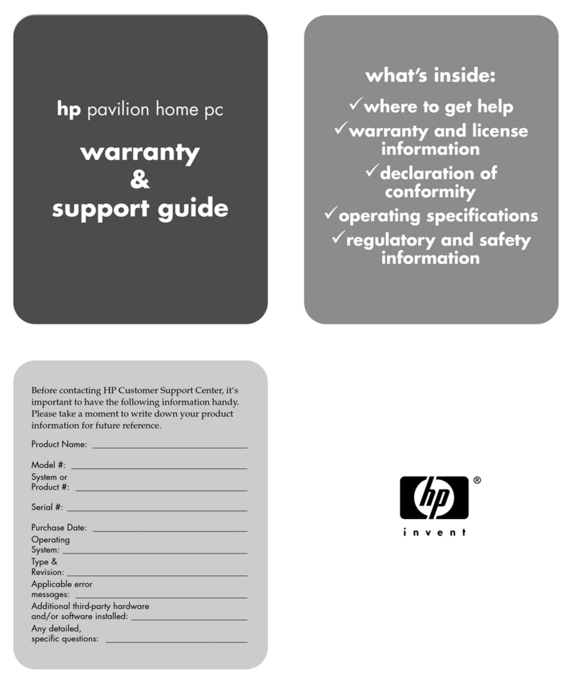 HP Pavilion a345 Installation instructions