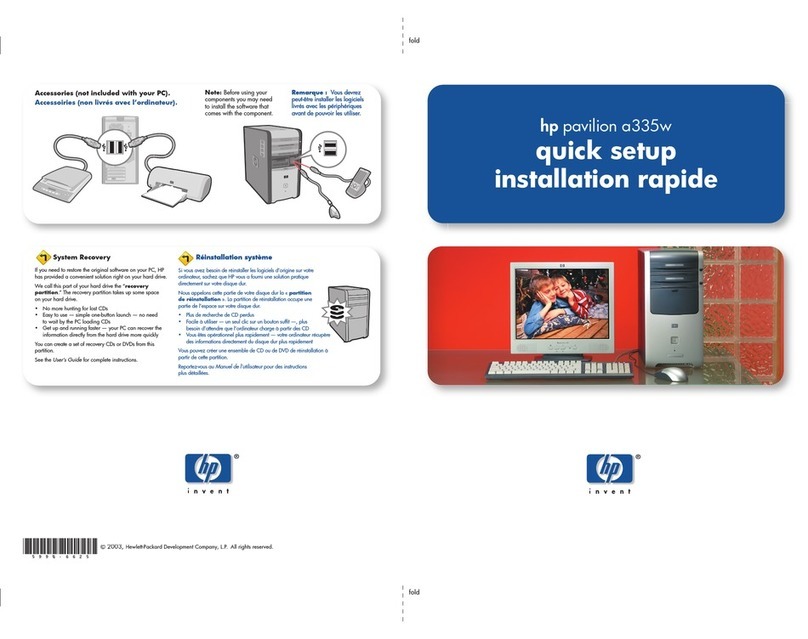HP A320m - Pavilion - 256 MB RAM Specification sheet