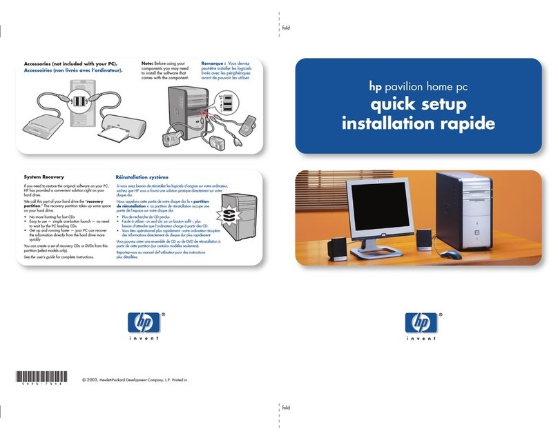 HP Pavilion a400 - Desktop PC Quick setup