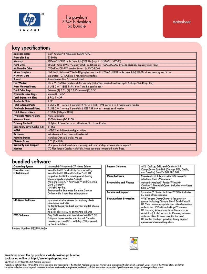 HP 742n - Pavilion - 512 MB RAM User manual