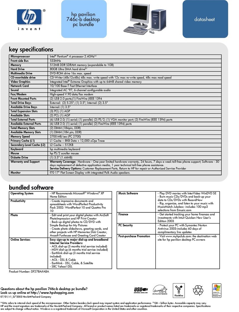 HP 742n - Pavilion - 512 MB RAM User manual