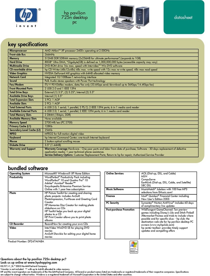 HP 742n - Pavilion - 512 MB RAM User manual