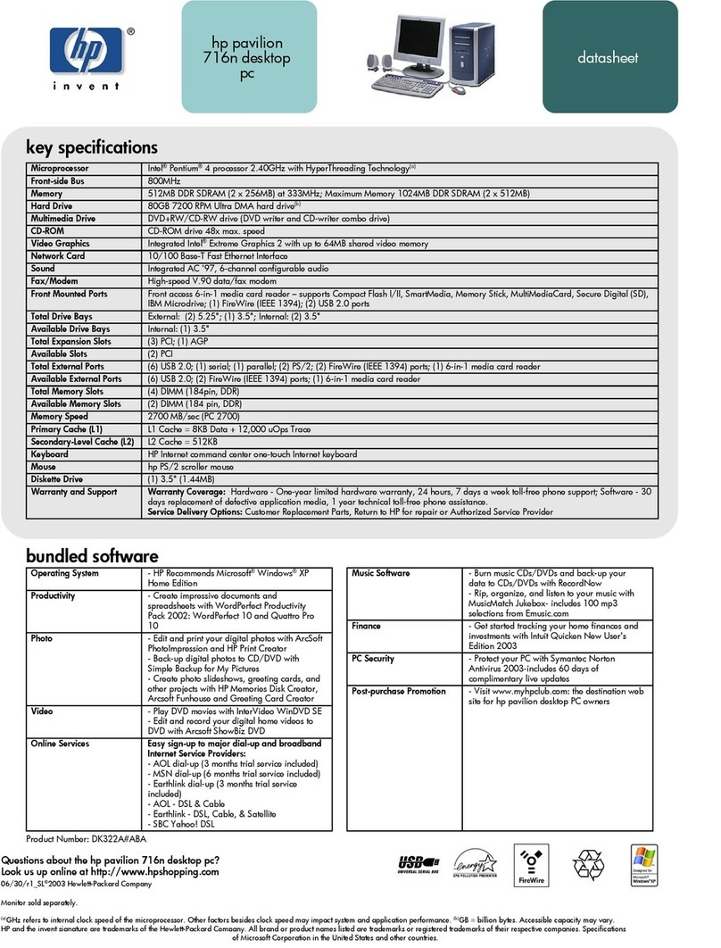 HP 742n - Pavilion - 512 MB RAM User manual