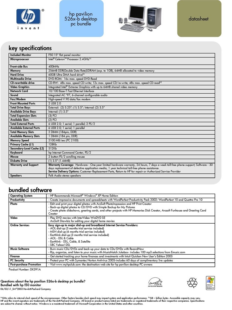 HP 512n - Pavilion - 128 MB RAM User manual HP 512n - Pavilion - 128 MB RAM User manual