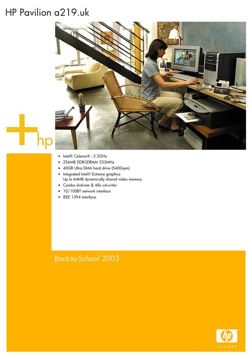 HP Pavilion a200 - Desktop PC User manual