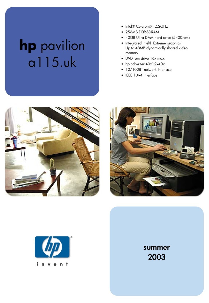 HP Pavilion a100 - Desktop PC User manual