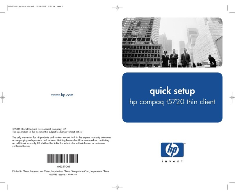 HP T5720 - Compaq Thin Client Specification sheet
