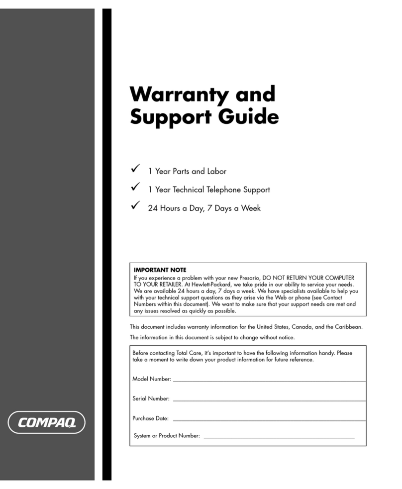 HP Compaq Presario Installation instructions