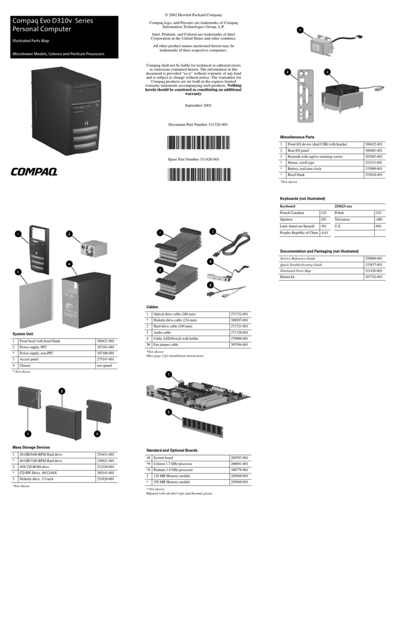 Compaq D310v -  Evo - 256 MB RAM Manual