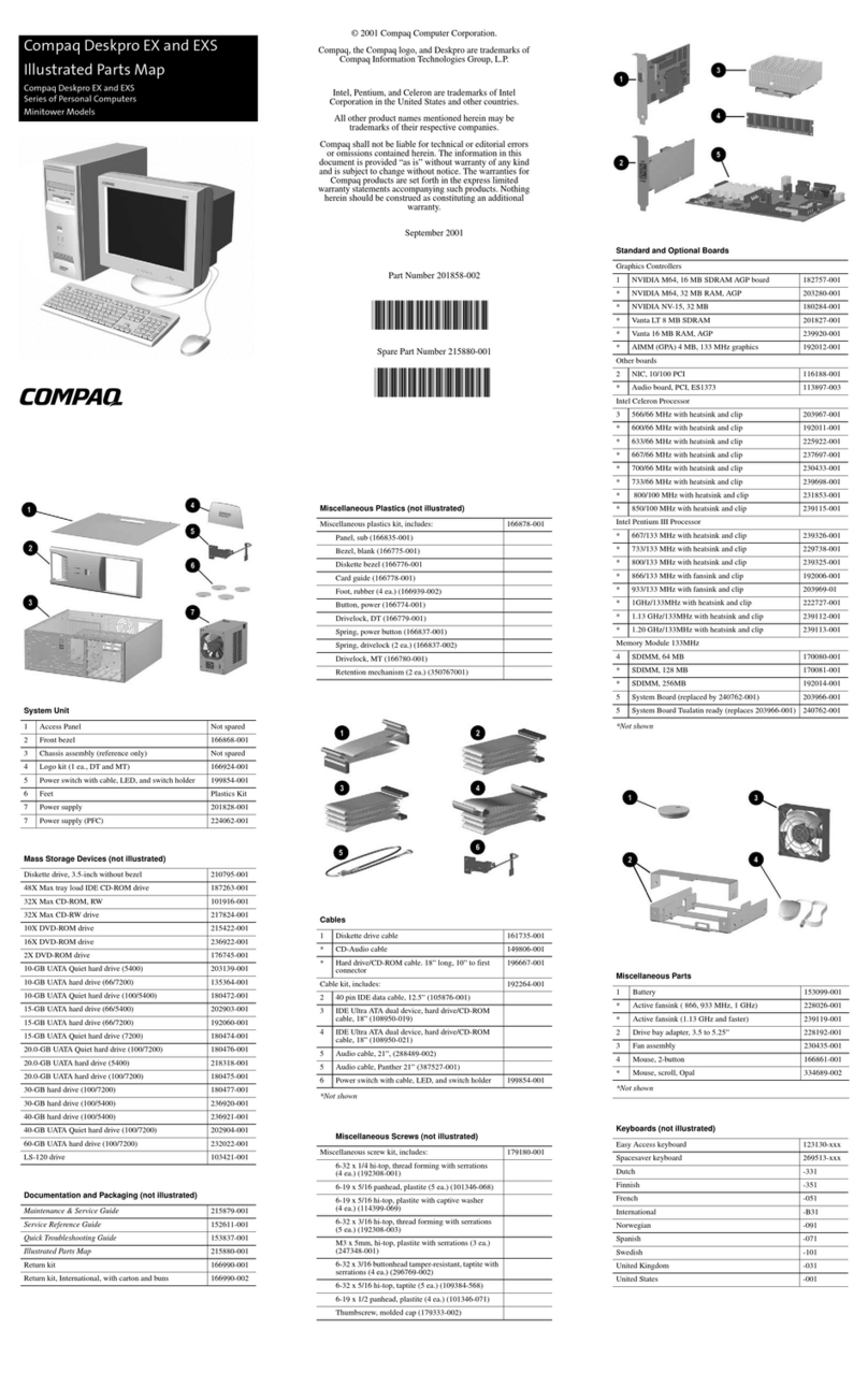 Compaq Deskpro EX Maintenance and service guide