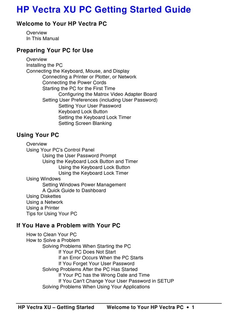 HP Vectra XU5 User manual