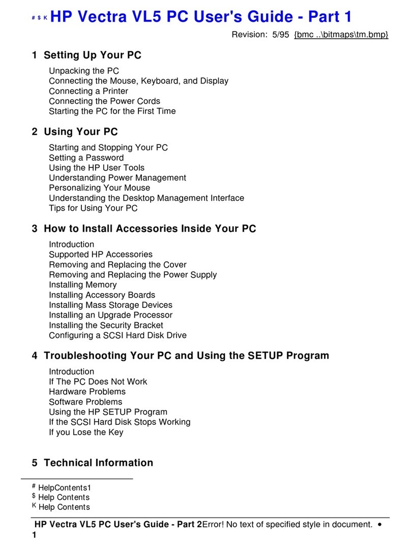 HP Vectra VL5 3 User manual