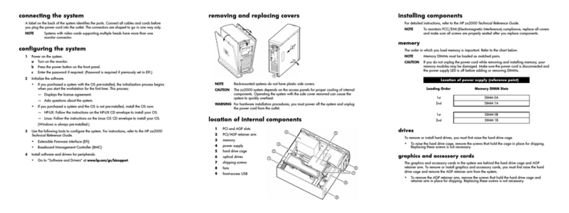 HP ZX2000 Specification sheet