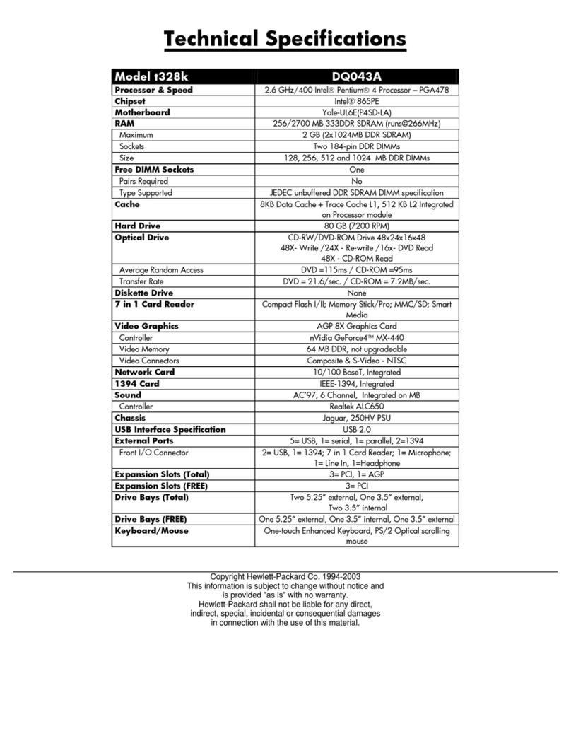HP Pavilion t328 User manual
