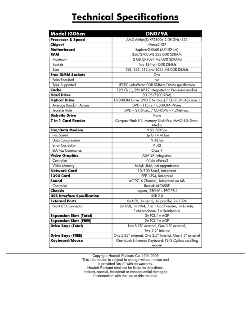 HP Pavilion t306cn User manual HP Pavilion t306cn User manual