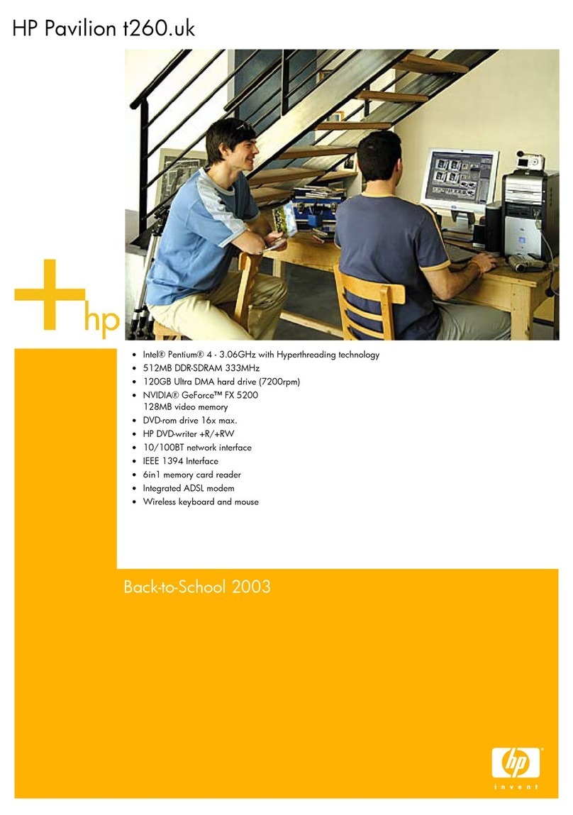 HP Pavilion t260 User manual