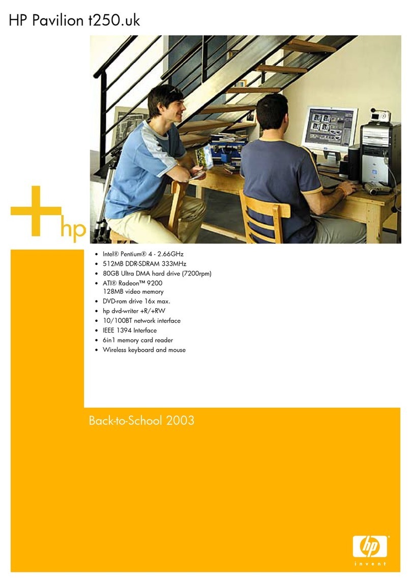 HP Pavilion t250 User manual