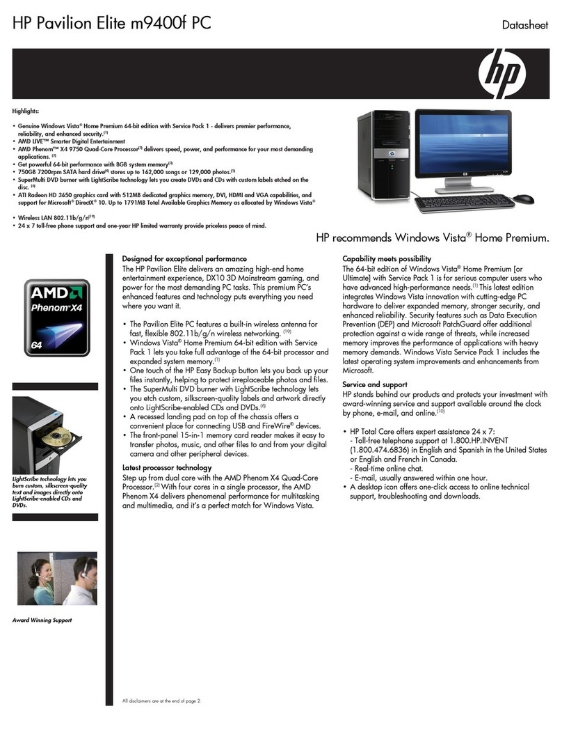 HP m9400f - Pavilion - Elite User manual