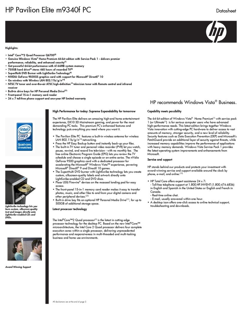 HP M9340f - pavilion - elite User manual
