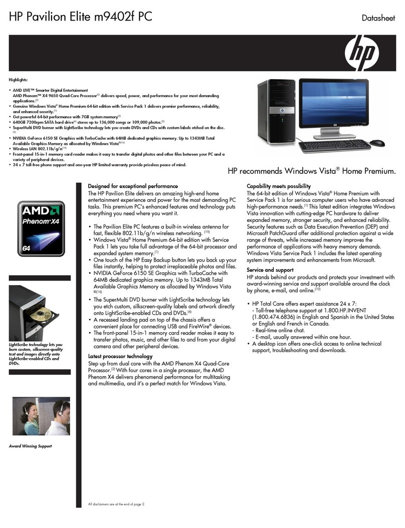 HP M9402f - pavilion - elite User manual HP M9402f - pavilion - elite User manual