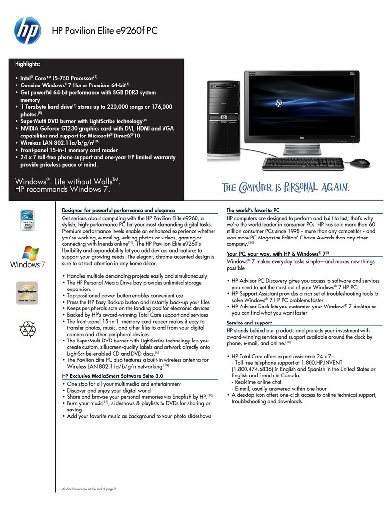 HP Pavilion Elite e9260f User manual HP Pavilion Elite e9260f User manual