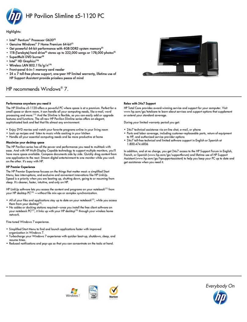 HP Pavilion Slimline s5-1120 User manual
