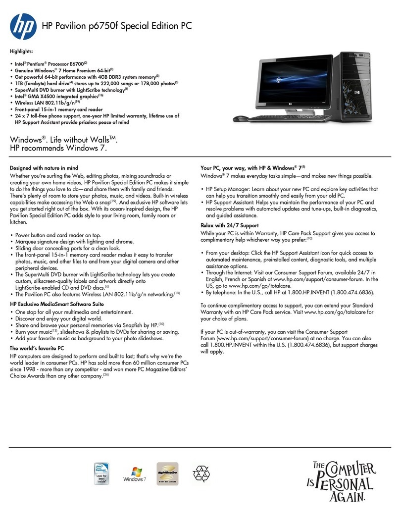 HP Pavilion p6750f User manual