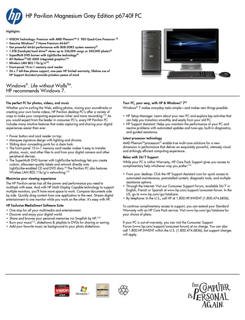 HP Pavilion p6740f User manual