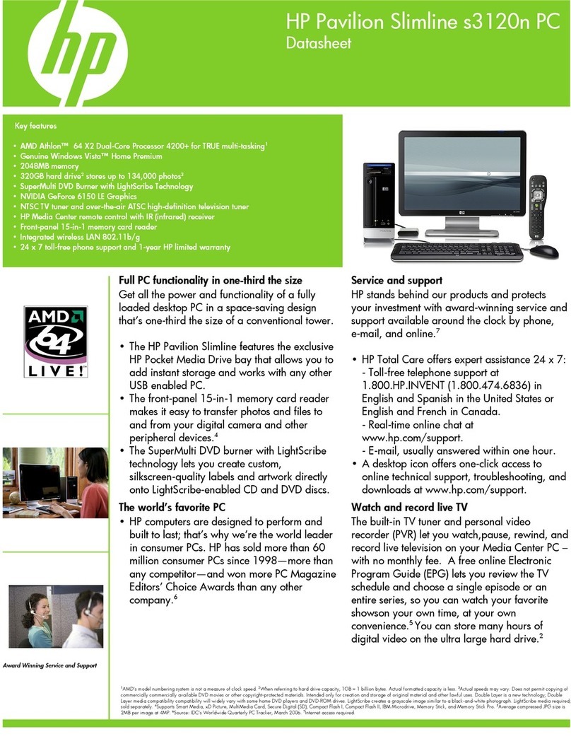 HP Pavilion Slimline s3120n Manual