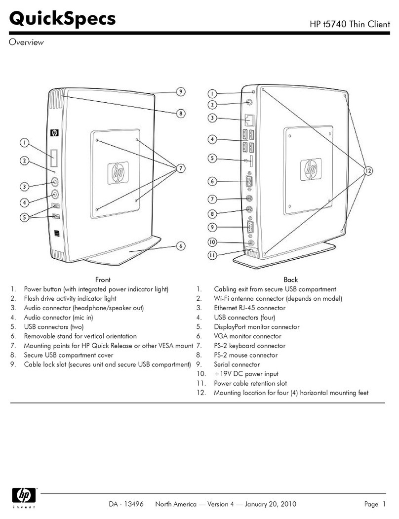 HP t5740 - Thin Client User instructions