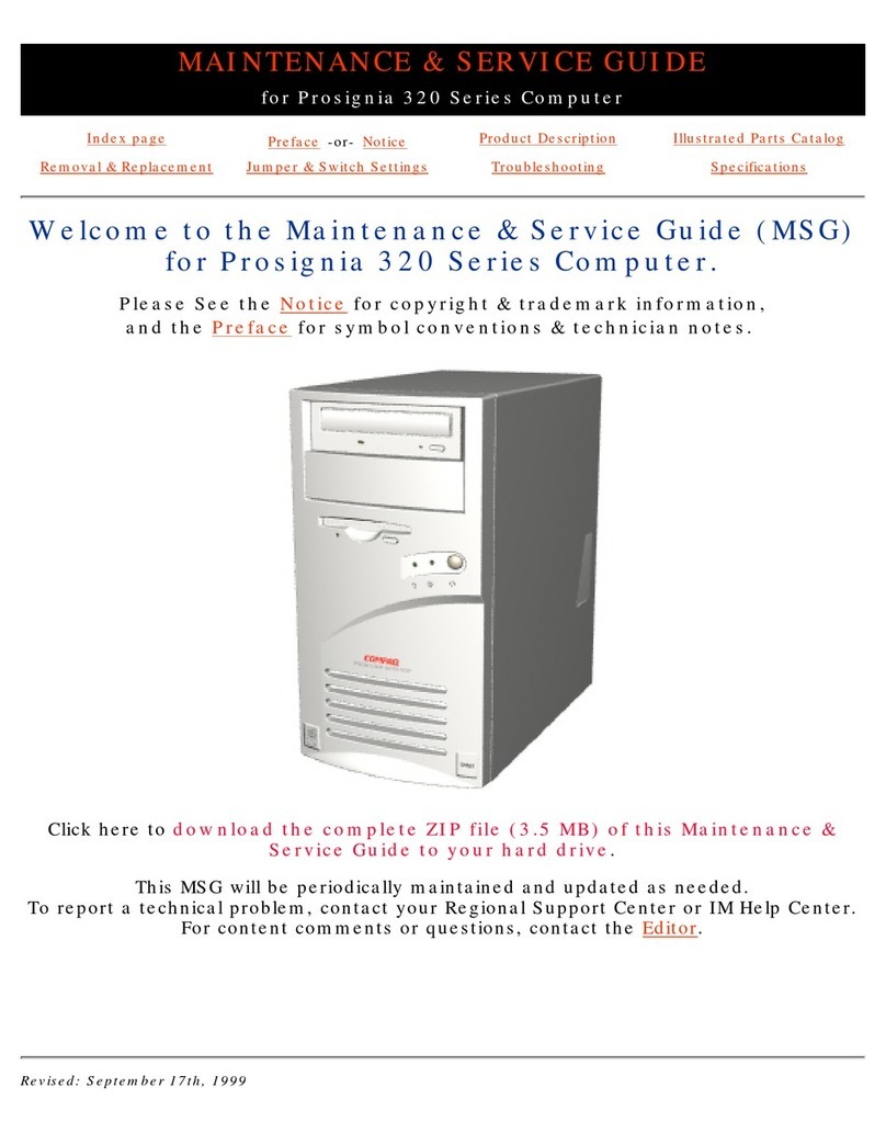 Compaq ProSignia 320 - Desktop PC Maintenance and service guide