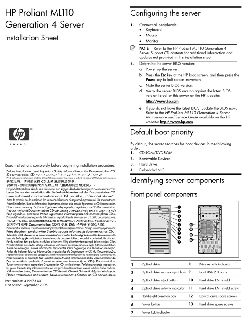 HP ProLiant ML110 Assembly instructions HP ProLiant ML110 Assembly instructions