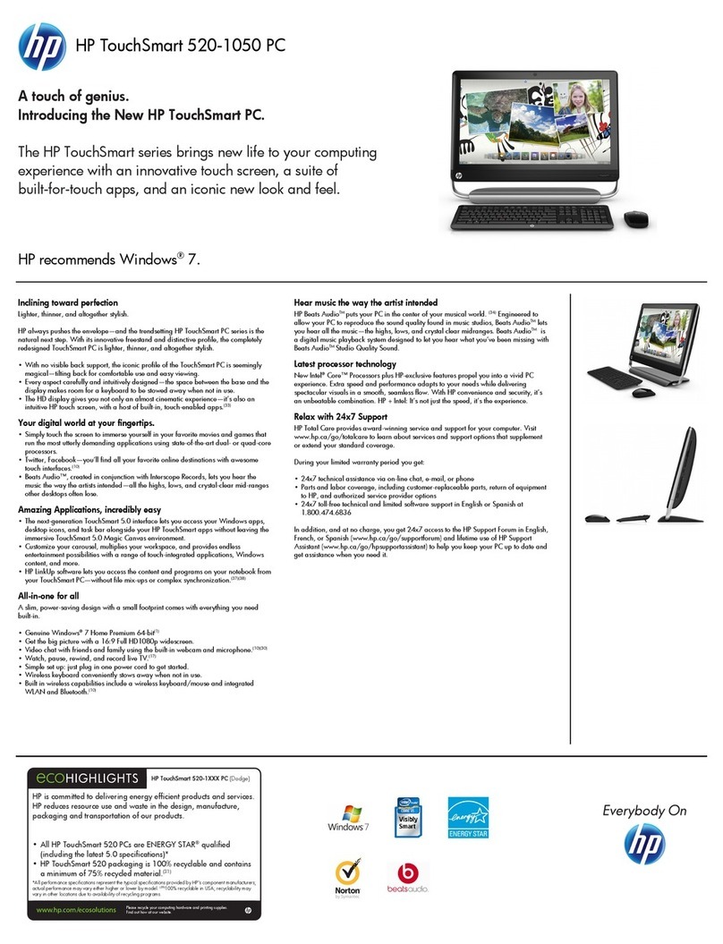 HP TouchSmart 520-1050 User manual