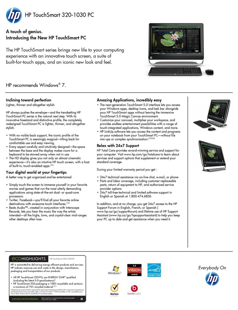 HP TouchSmart 320-1030 User manual