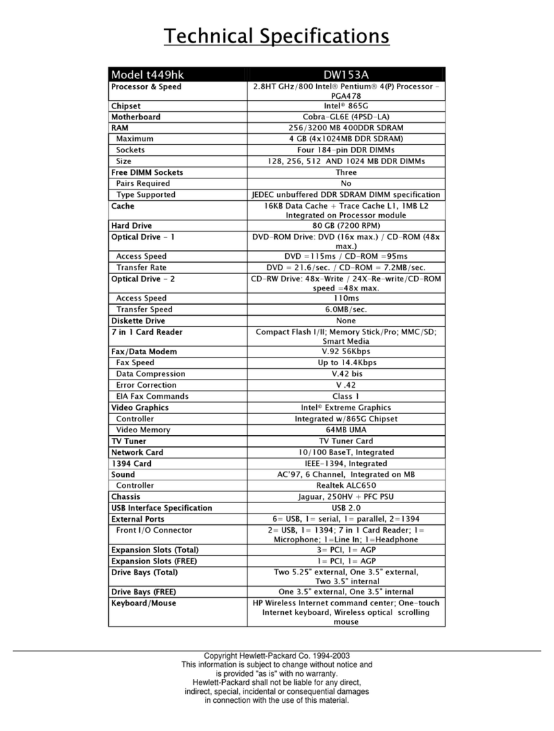 HP Pavilion t449 User manual HP Pavilion t449 User manual