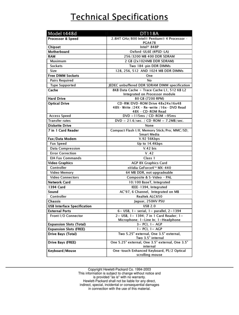 HP Pavilion t448 User manual