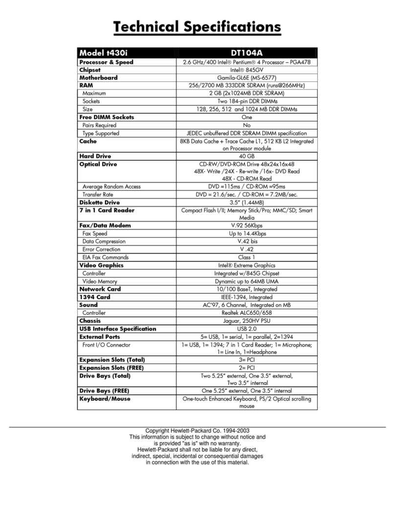 HP Pavilion t430 User manual HP Pavilion t430 User manual