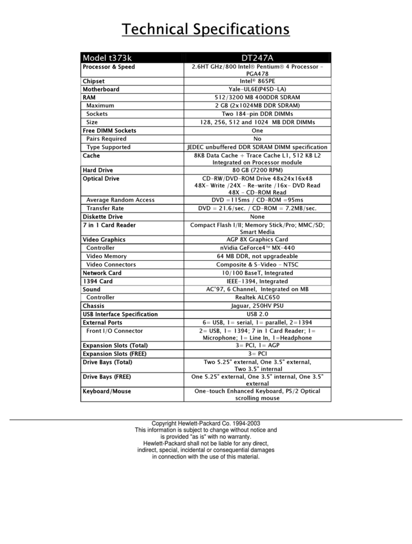 HP Pavilion t373k User manual HP Pavilion t373k User manual